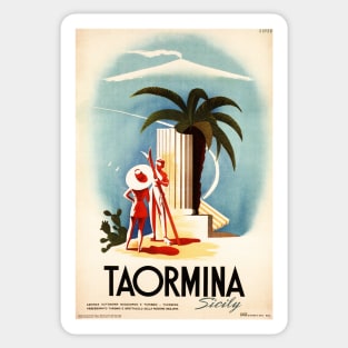 Teatro Antico in TAORMINA Sicily Italy Vintage Travel Sticker